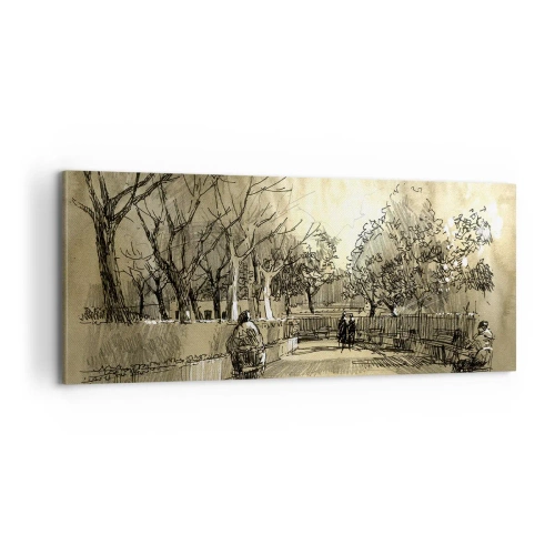 Obraz na plátně - Pírkem zastavený okamžik - 100x40 cm