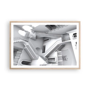 Plakát v rámu světlý dub - Paradoxy prostoru - 91x61 cm