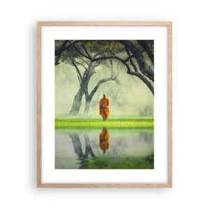 Plakát v rámu světlý dub - Na cestě k osvícení - 40x50 cm