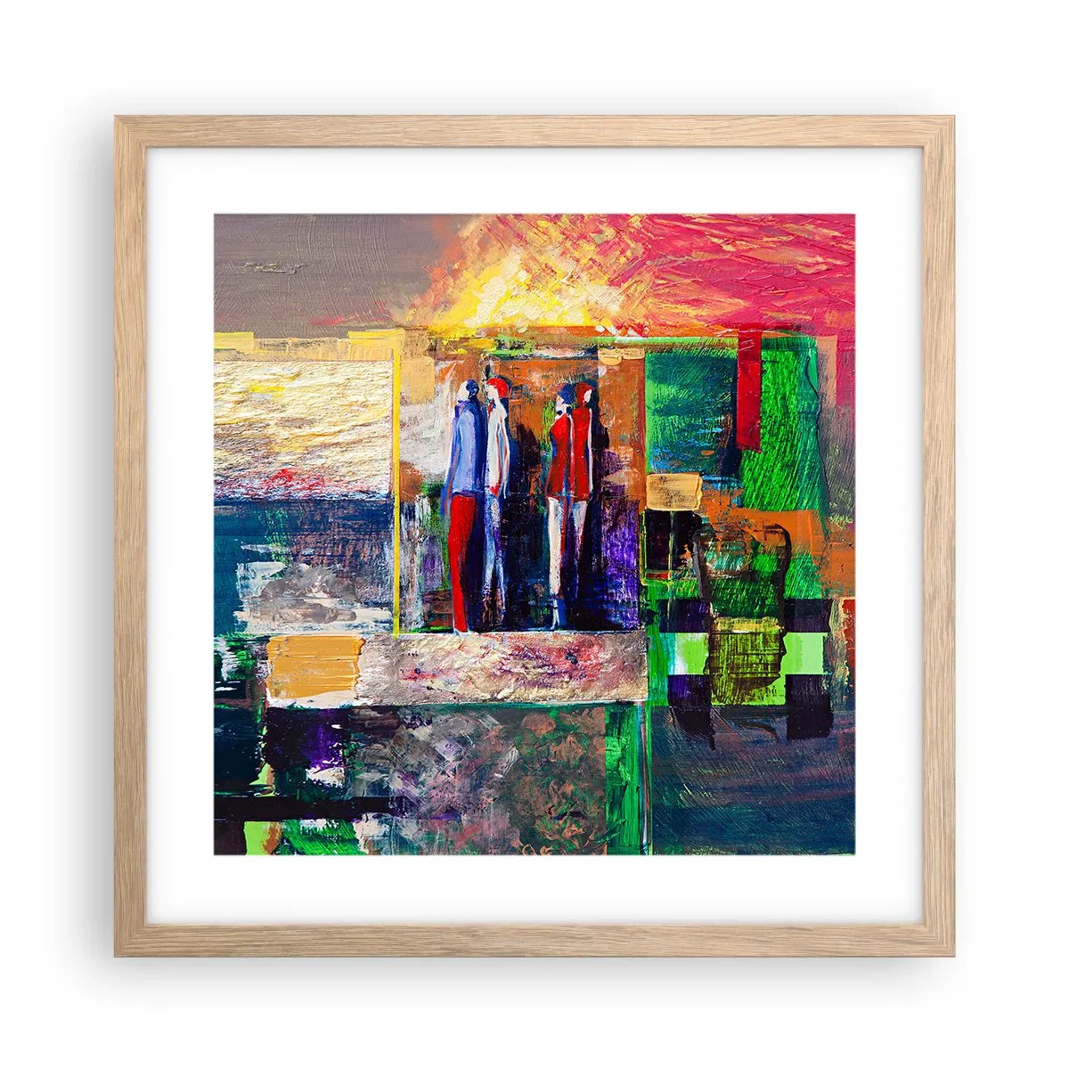 Plakát v rámu světlý dub - Vztahy a emoce - 40x40 cm