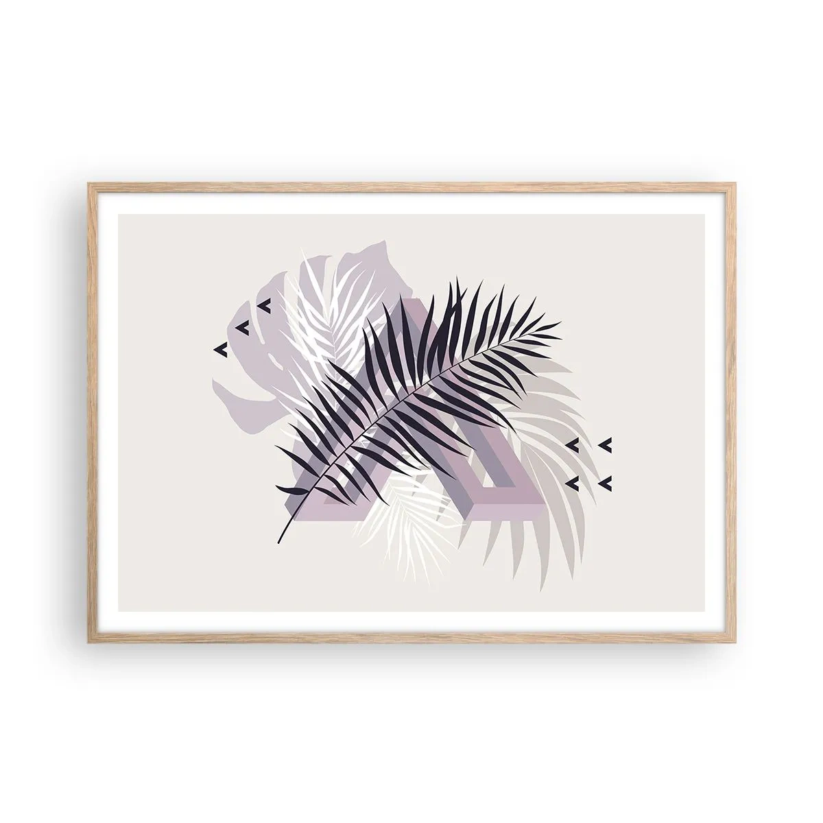 Plakát v rámu světlý dub - Stín stínu - 100x70 cm
