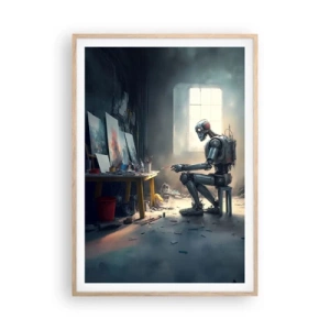 Plakát v rámu světlý dub - Akt stvoření - 70x100 cm