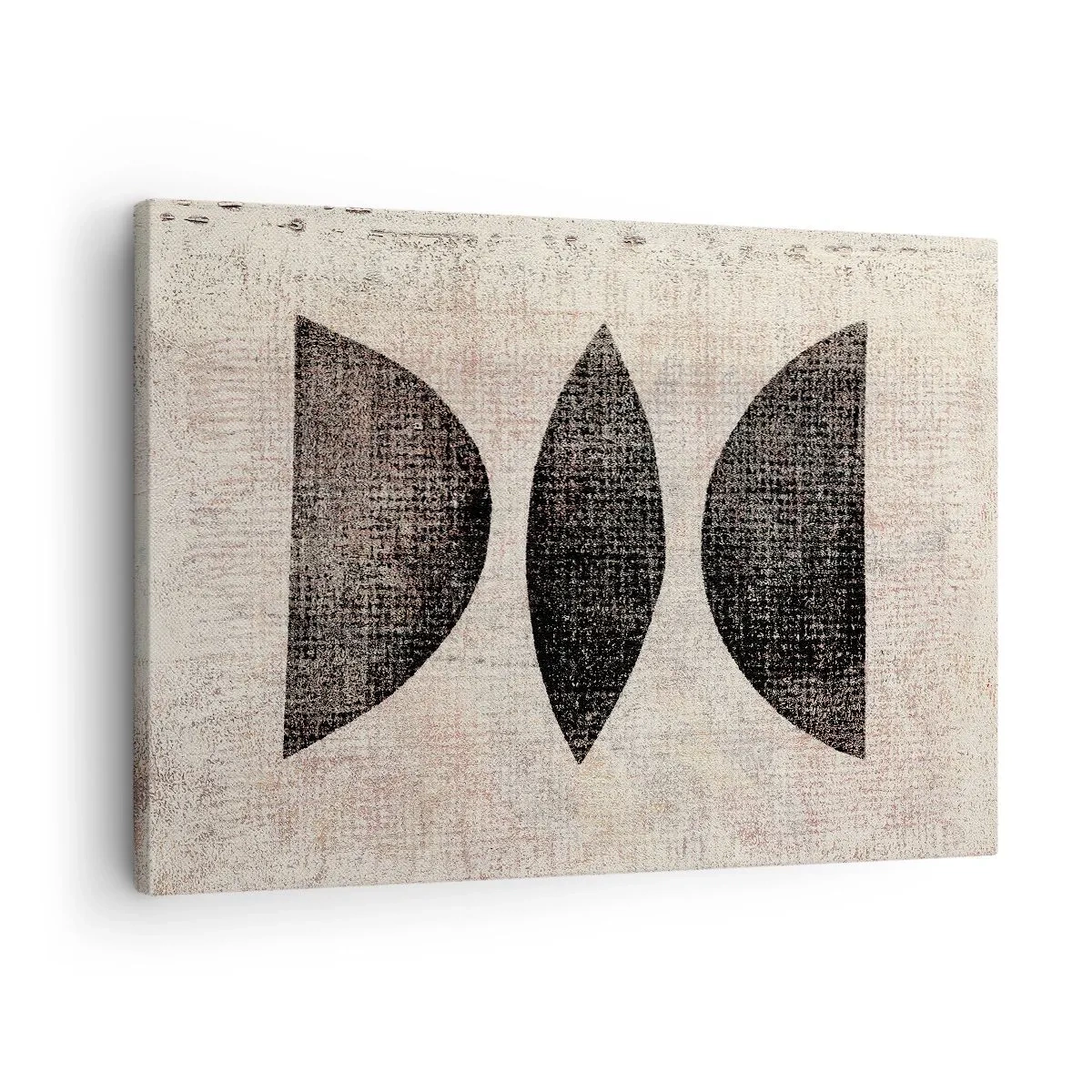 Obraz na plátně - Etnické tvary v tmavých tónech na světlém pozadí - 70x50cm - Etnická abstrakce - Moderní nástěnná dekorace do obývacího pokoje a ložnice ARTTOR