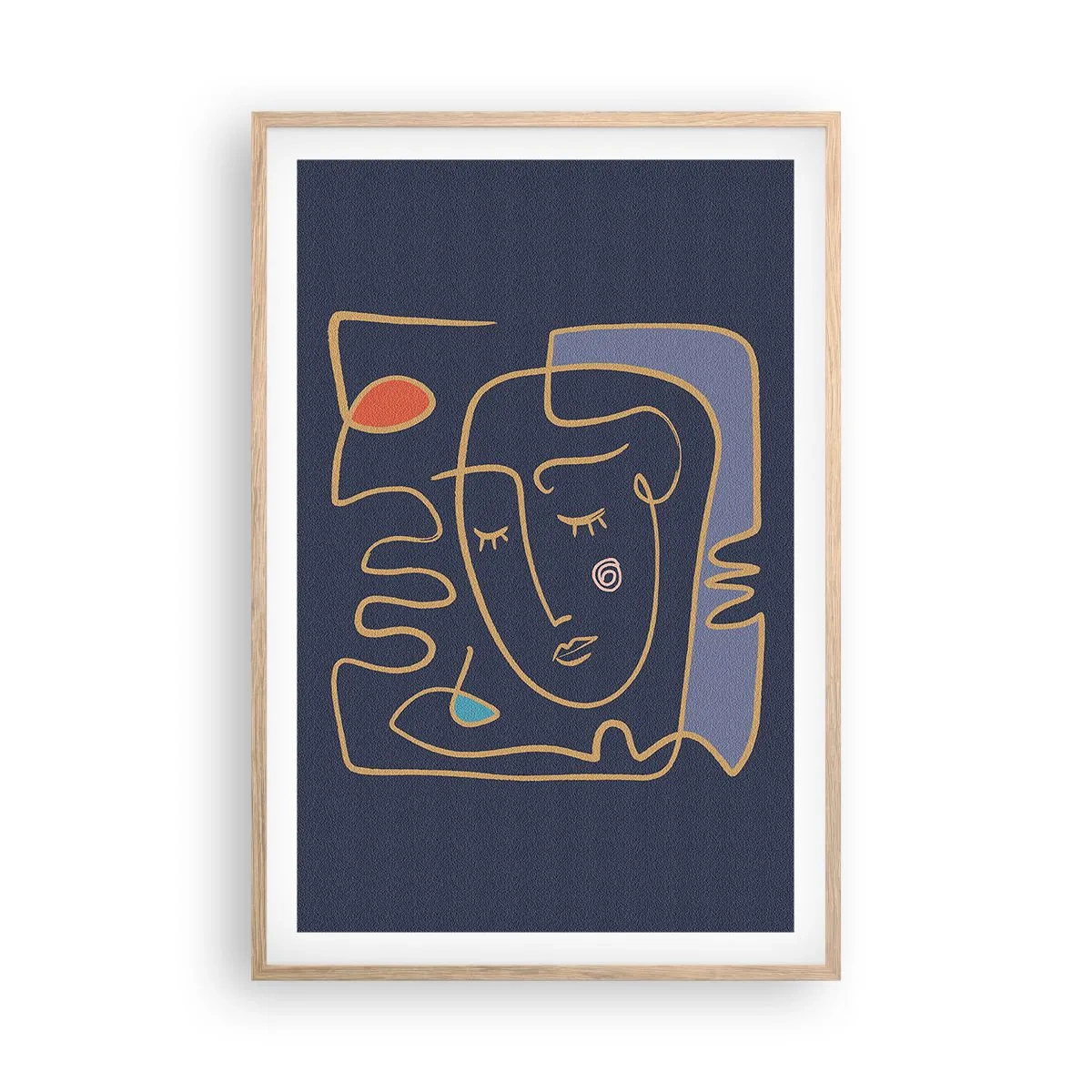 Plakát v rámu světlý dub - V zádumčivosti - 61x91 cm