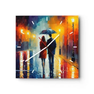 Nástěnné hodiny - Spolu – barevná noc - 40x40 cm