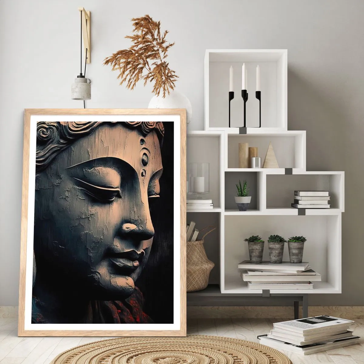 Plakát v rámu světlý dub - V souladu se světem - 61x91 cm