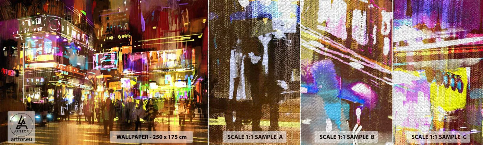 Vzor Fototapety Premium Canvas - V moři světla - Město, Architektura, Noční život - 100x30 cm