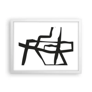 Plakát v bílém rámu - Černobílá konstrukce - 40x30 cm