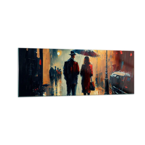Obraz na skle - Městská love story - 140x50 cm