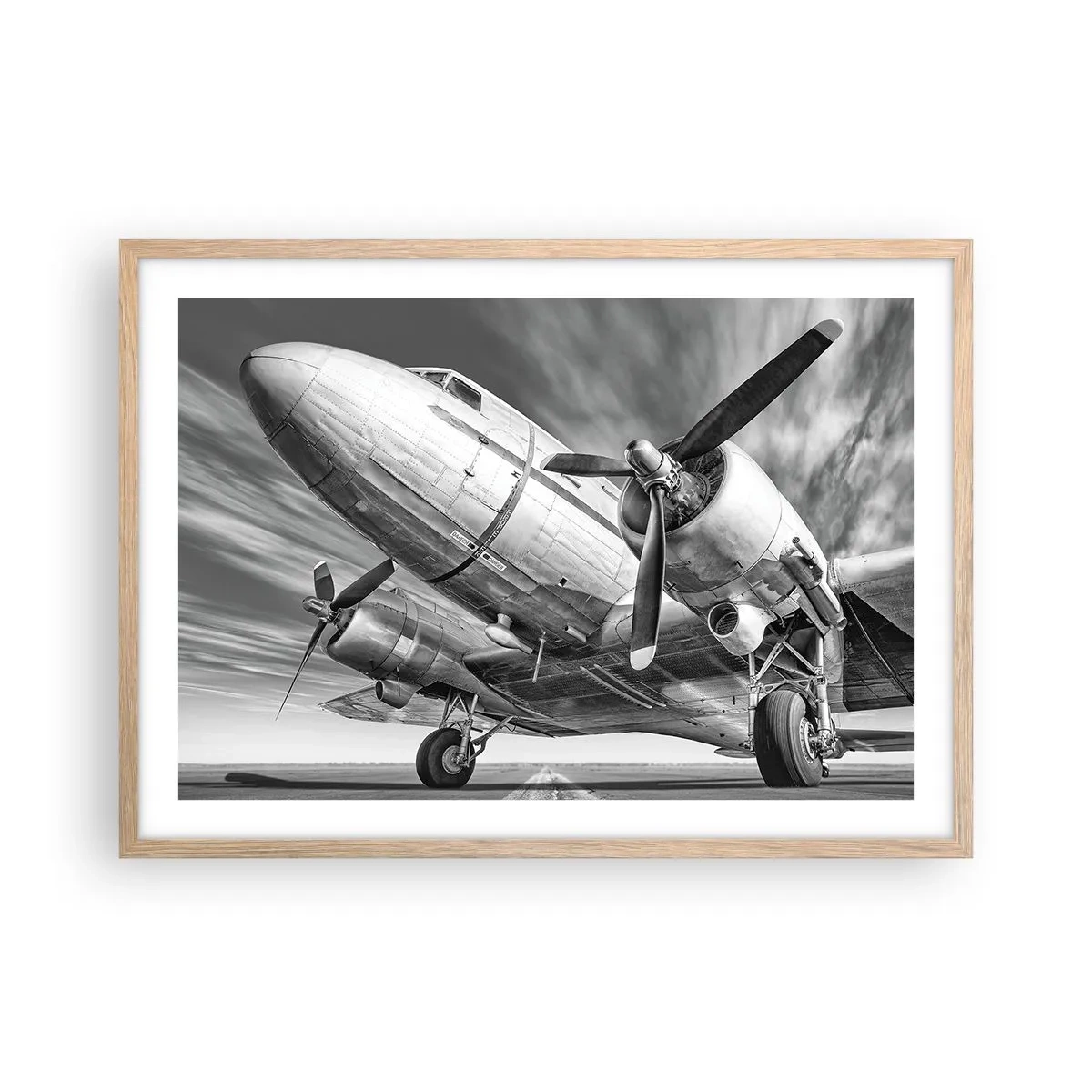 Plakát v rámu světlý dub - Vždy připraven k letu - 70x50 cm