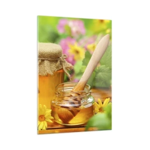 Obraz na skle - Sladce a květinově - 50x70 cm