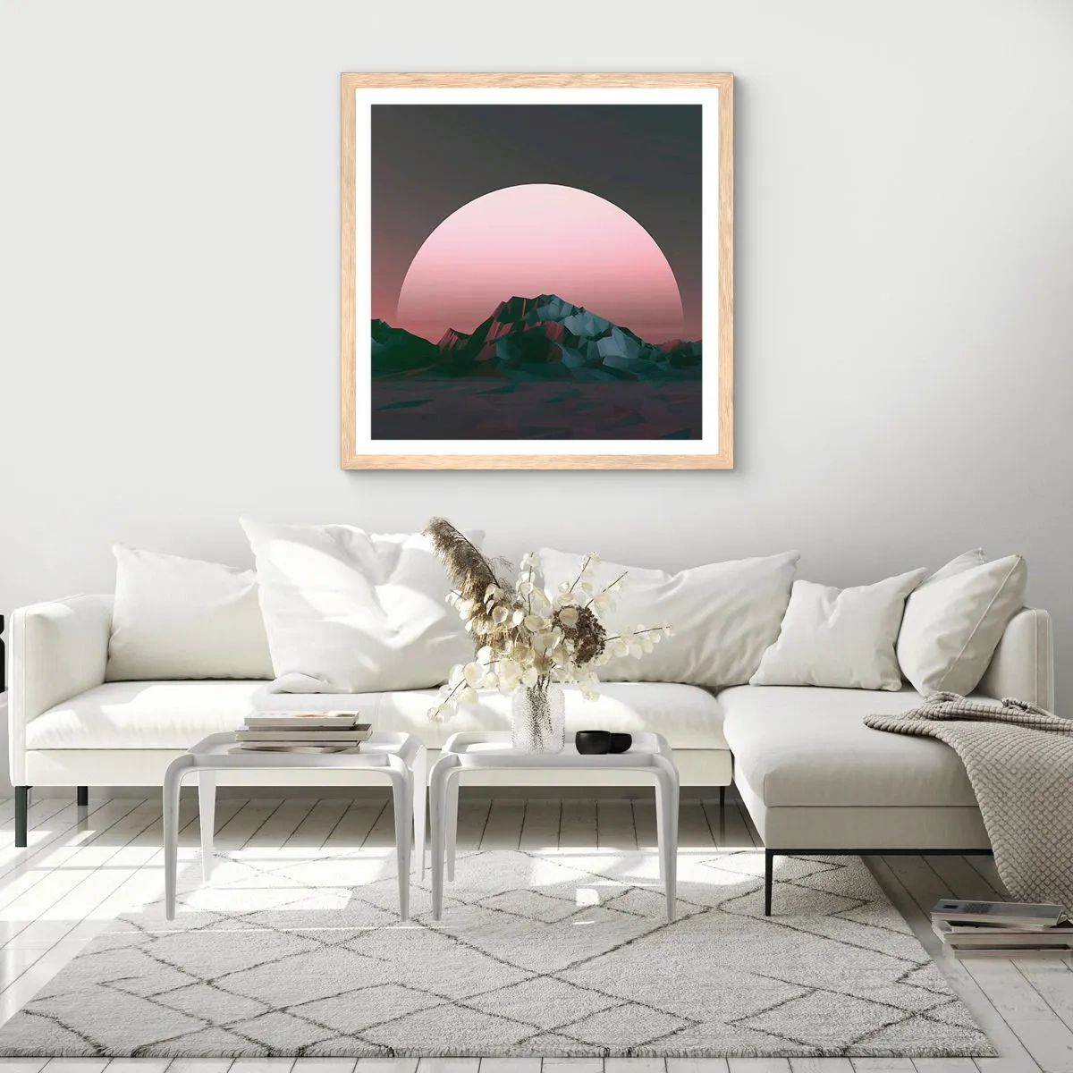 Plakát v rámu světlý dub - V sousední galaxii - 60x60 cm