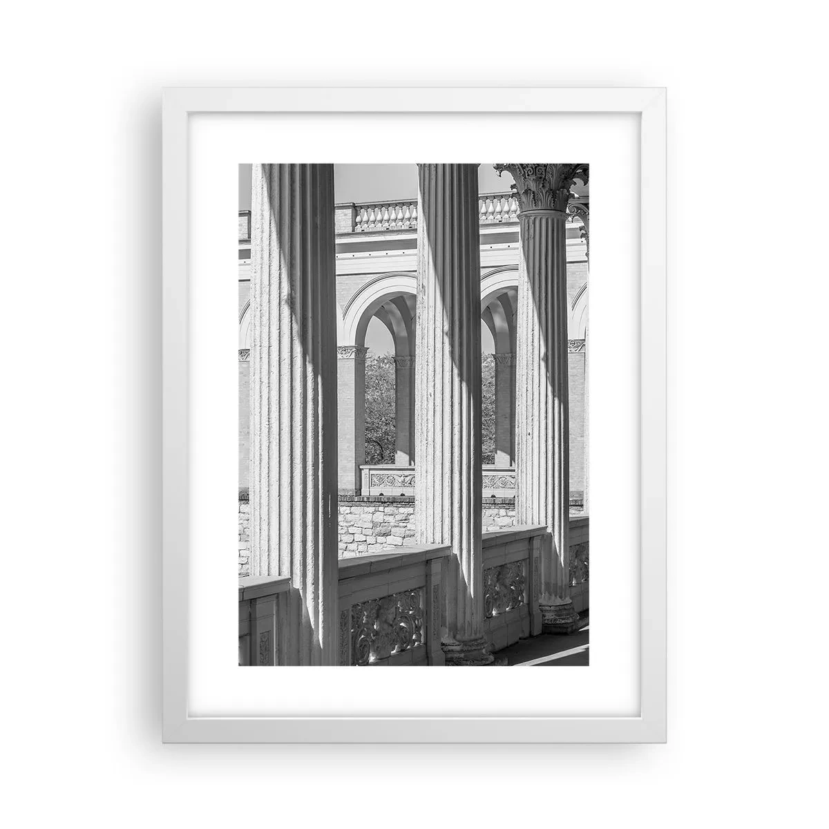 Plakát v bílém rámu - Slunná arkáda - 30x40 cm