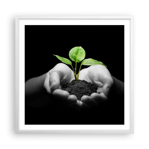 Plakát v bílém rámu - Miluji přírodu, chráním ji - 60x60 cm