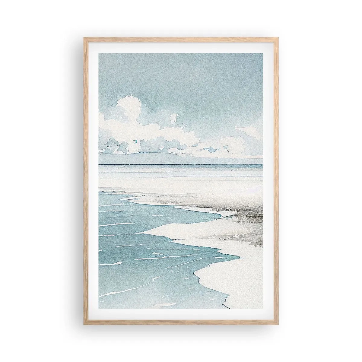 Plakát v rámu světlý dub - Jemný příliv - 61x91 cm