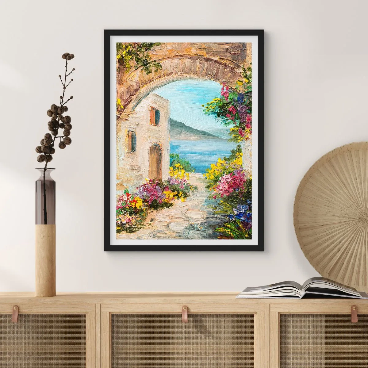 Plakát v černém rámu - Půvab pobřežní krajiny - 70x100 cm