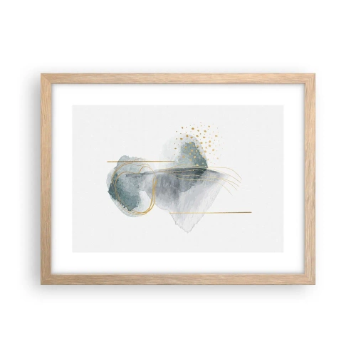 Plakát v rámu světlý dub - O vztahu mezi šedou a zlatou - 40x30 cm