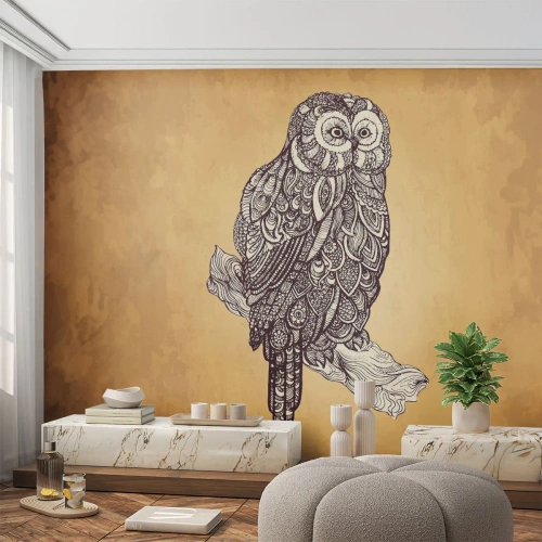Fototapeta na míru Standard Eco - Mistrovské ornamenty moudrosti - Sova, Pták, Zvíře
