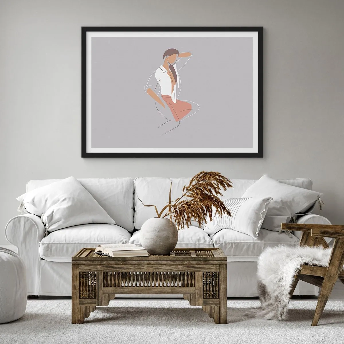 Plakát v černém rámu - Obrys půvabu - 40x30 cm