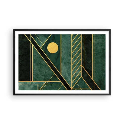 Plakát v černém rámu - Dynamika zlata a lazuritu - 91x61 cm