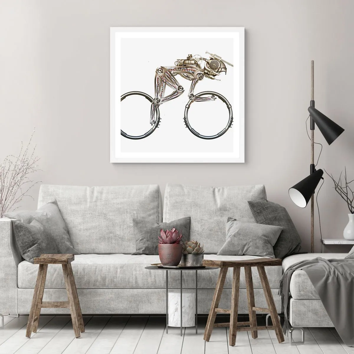 Plakát v bílém rámu - Úžasný stroj - 40x40 cm