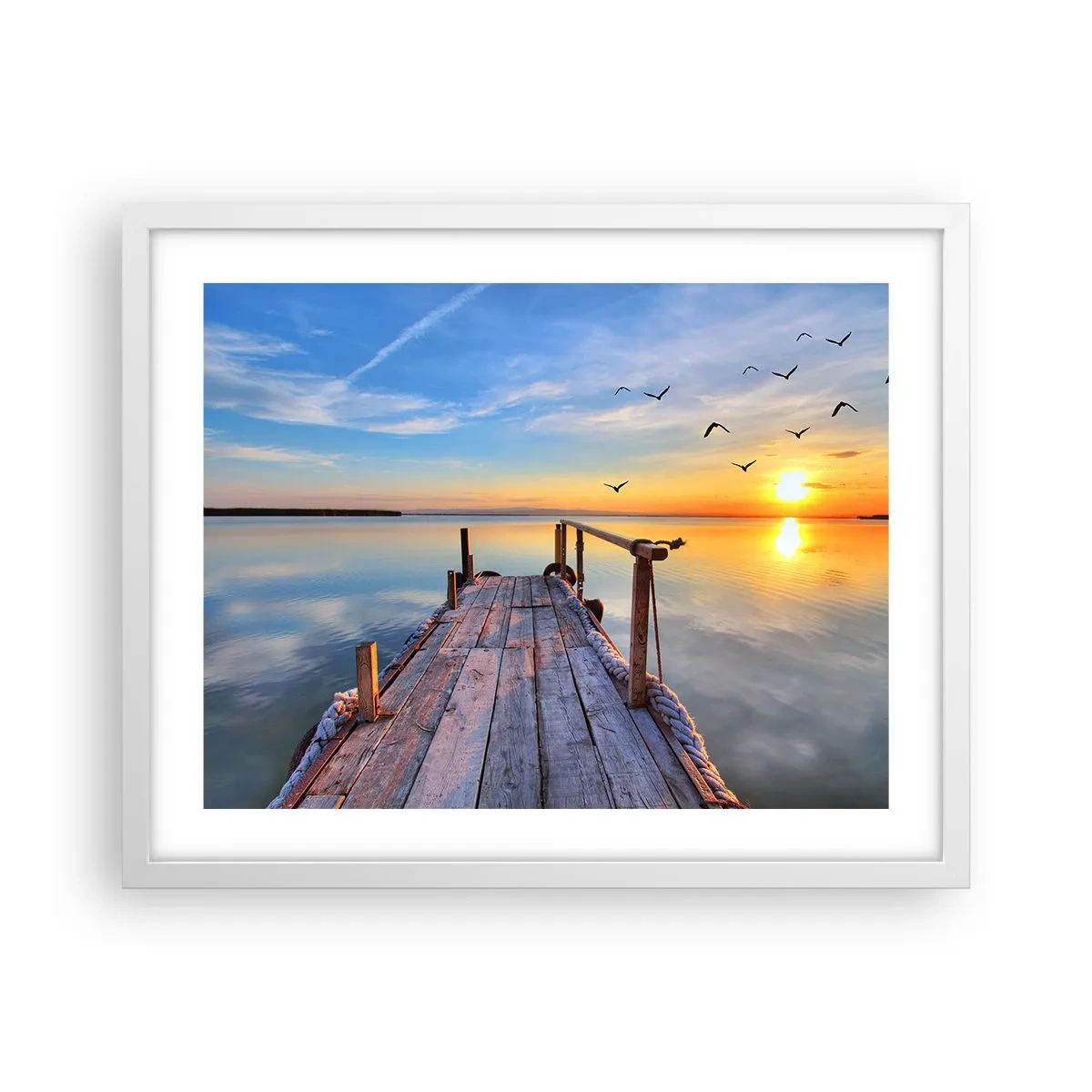 Plakát v bílém rámu - Jít před sebe směrem ke slunci - 50x40 cm