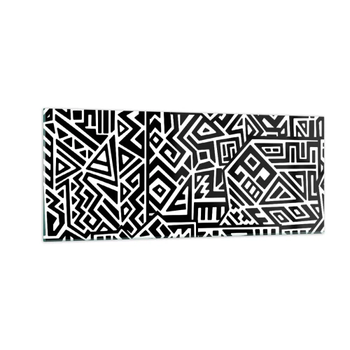 Obraz na skle - Předkolumbovská kompozice - 100x40 cm