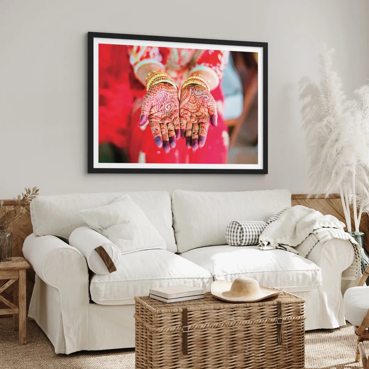 Plakát v černém rámu - Připravená chytit štěstí - 100x70 cm