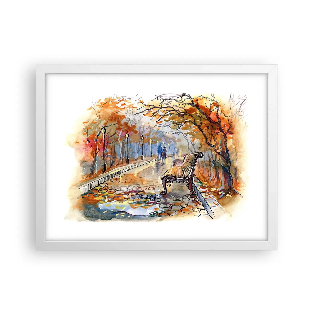 Plakát v bílém rámu - Společně putovat podzimem - 40x30 cm