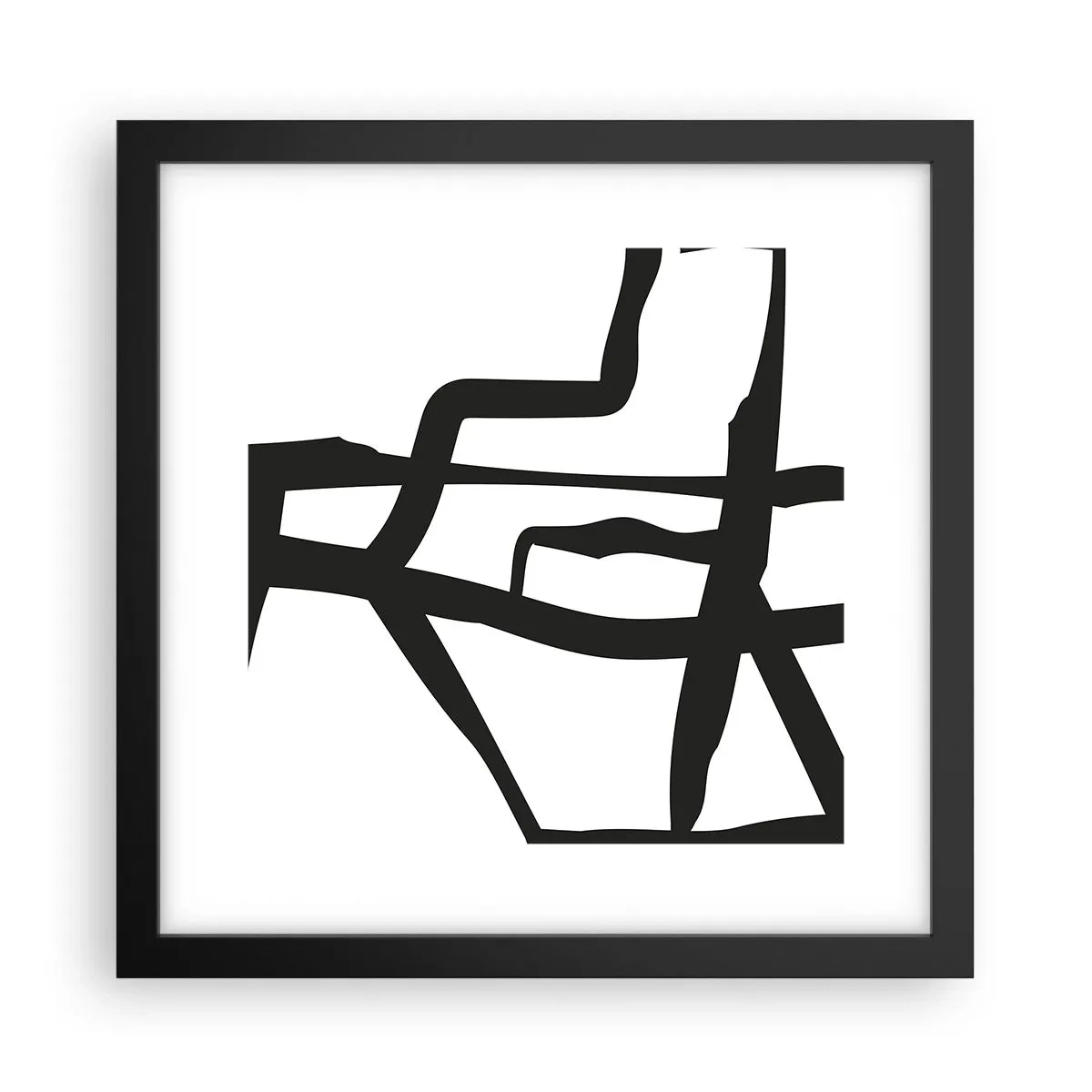 Plakát v černém rámu - Černobílá konstrukce - 30x30 cm