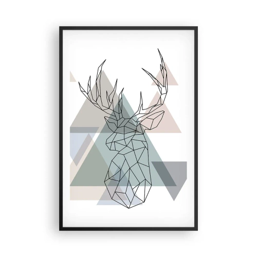 Plakát v černém rámu - V geometrickém lese - 61x91 cm