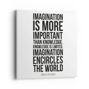 Obraz na plátně - Einstein o síle představivosti - 40x40 cm