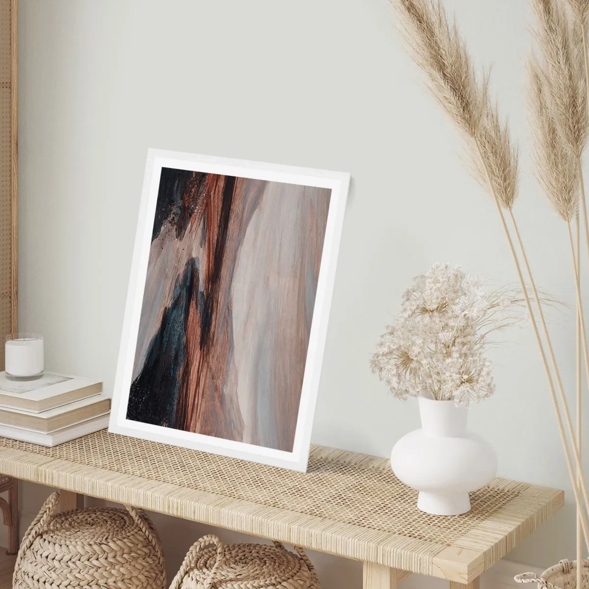 Plakát v bílém rámu -  Klidné údolí - 61x91 cm