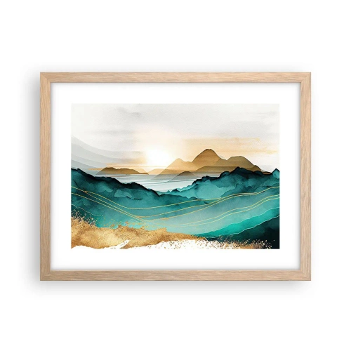 Plakát v rámu světlý dub - Na pokraji abstrakce – krajina - 40x30 cm