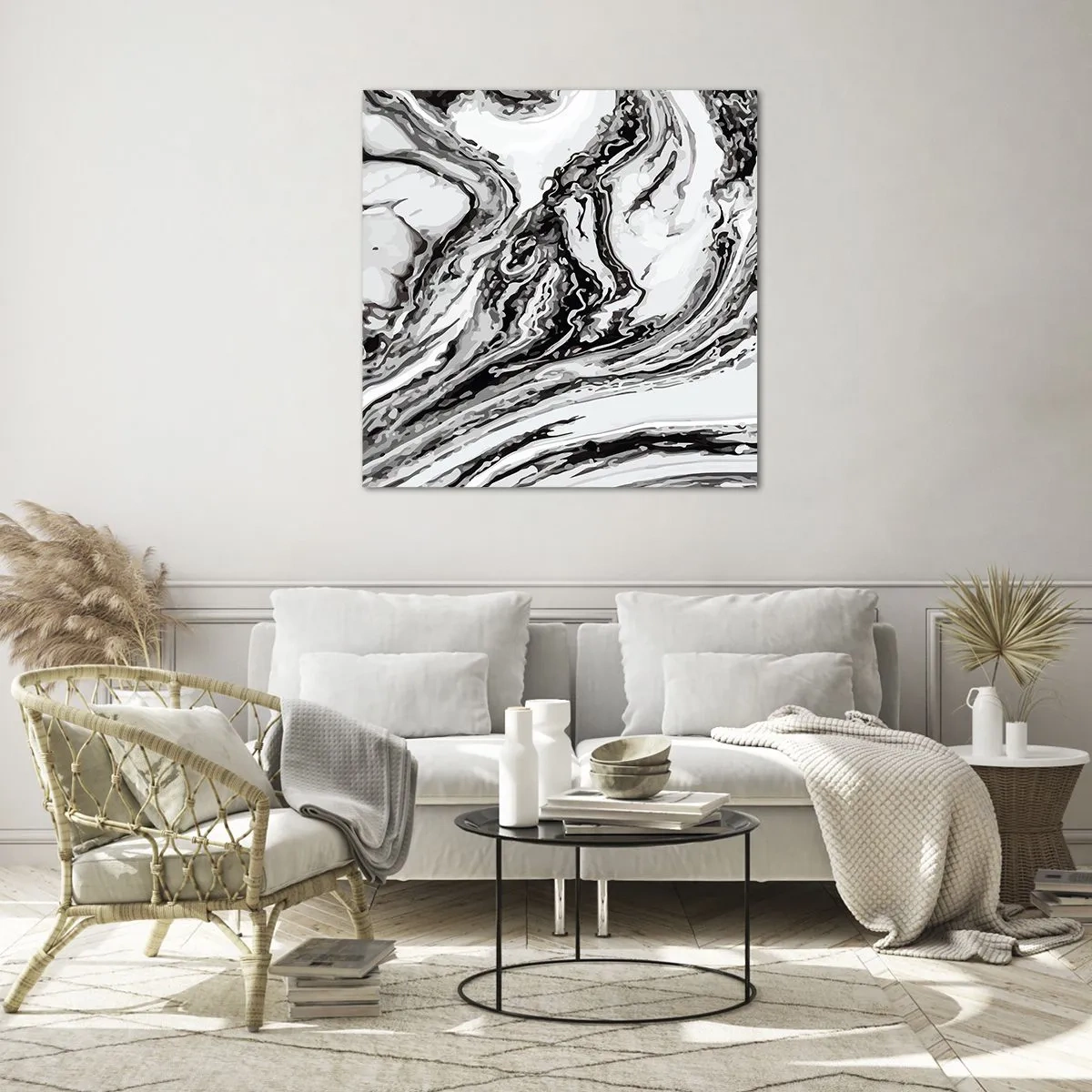 Obraz na skle - Na začátku byl chaos - 70x70 cm