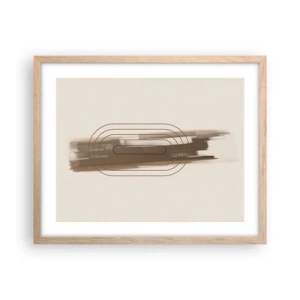 Plakát v rámu světlý dub - Závan šedi - 50x40 cm