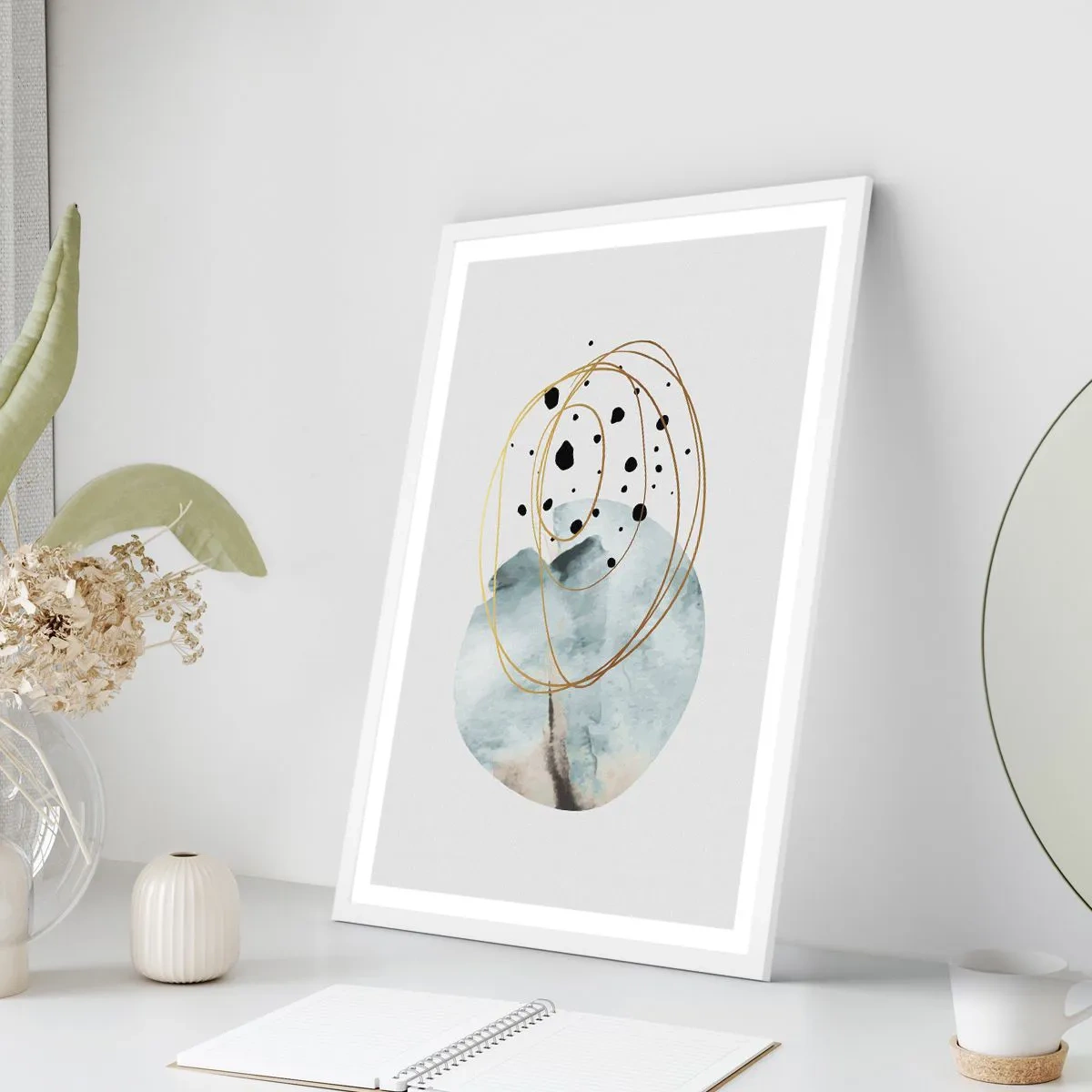 Plakát v bílém rámu - V objetí prostoru - 30x40 cm