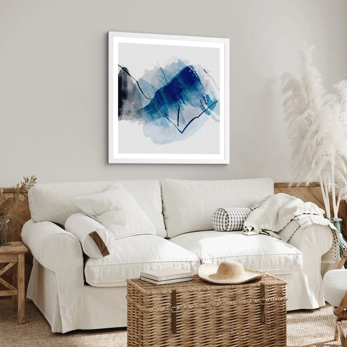 Plakát v bílém rámu - Ledová hora - 50x50 cm