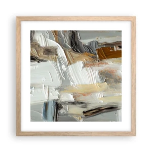 Plakát v rámu světlý dub - Barevné nahromadění - 40x40 cm