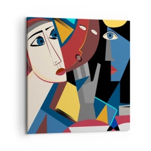 Obraz na plátně - Konverzace kubistů - 60x60 cm