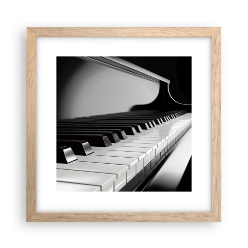 Plakát v rámu světlý dub - Harmonie tvarů a barev - 30x30 cm