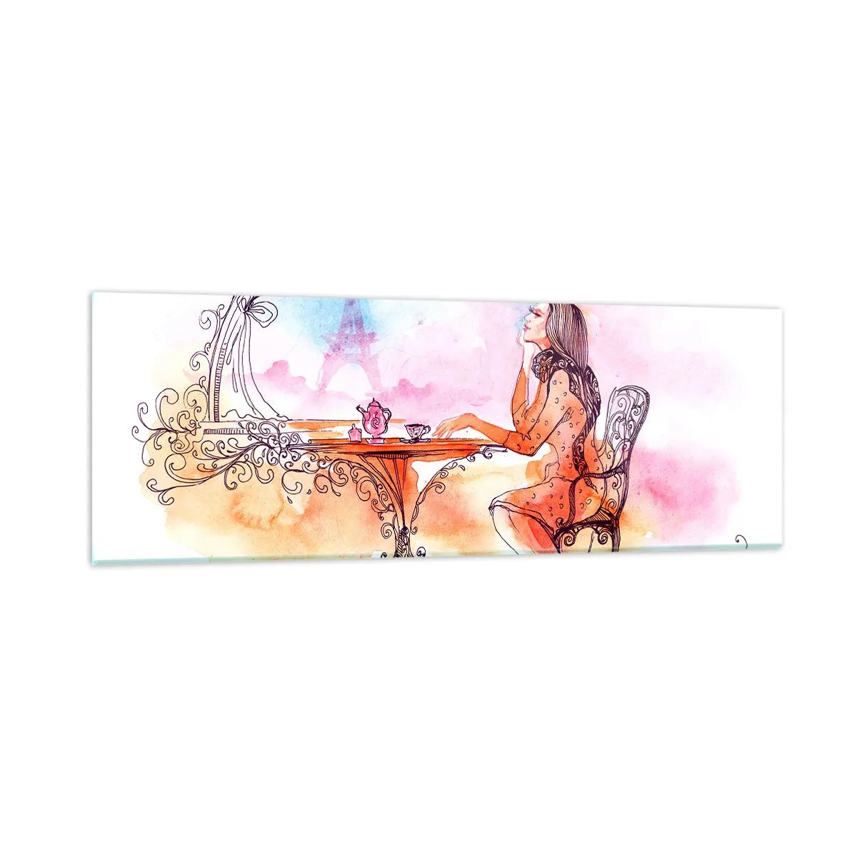 Obraz na skle - Pařížská elegance - 90x30 cm