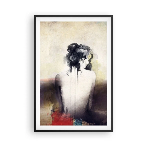 Plakát v černém rámu - Jemné linie, oválné tvary - 61x91 cm
