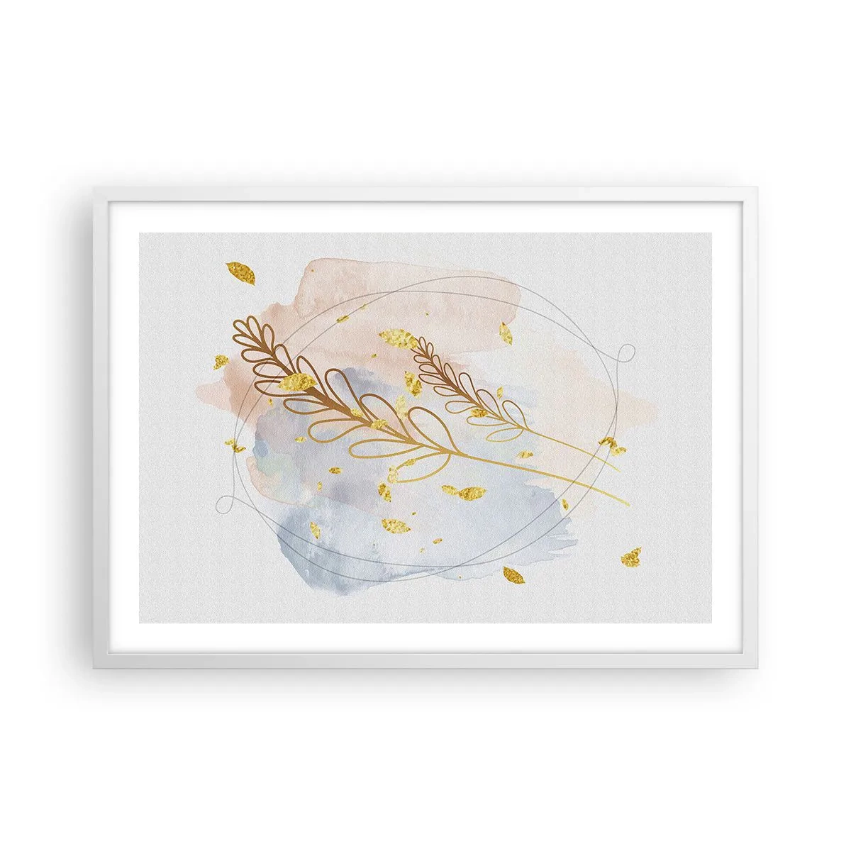 Plakát v bílém rámu - Zlatý závan - 70x50 cm