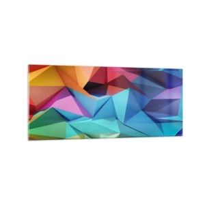 Obraz na skle - Duhové origami - 120x50 cm