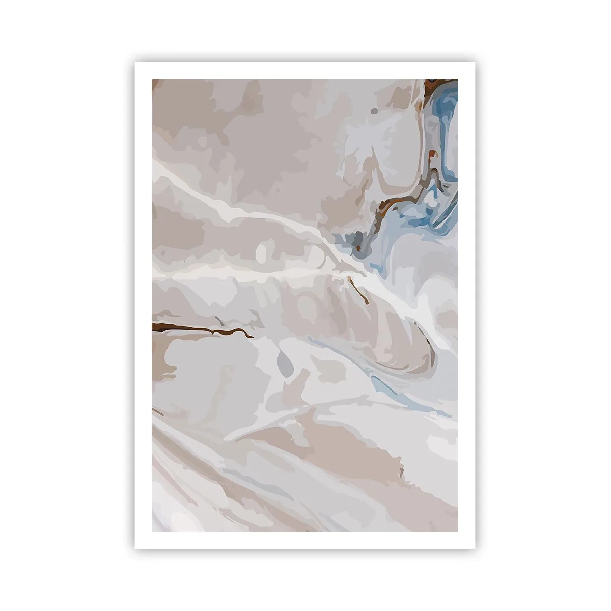 Plakát - Modré meandry pod bílou - 70x100 cm