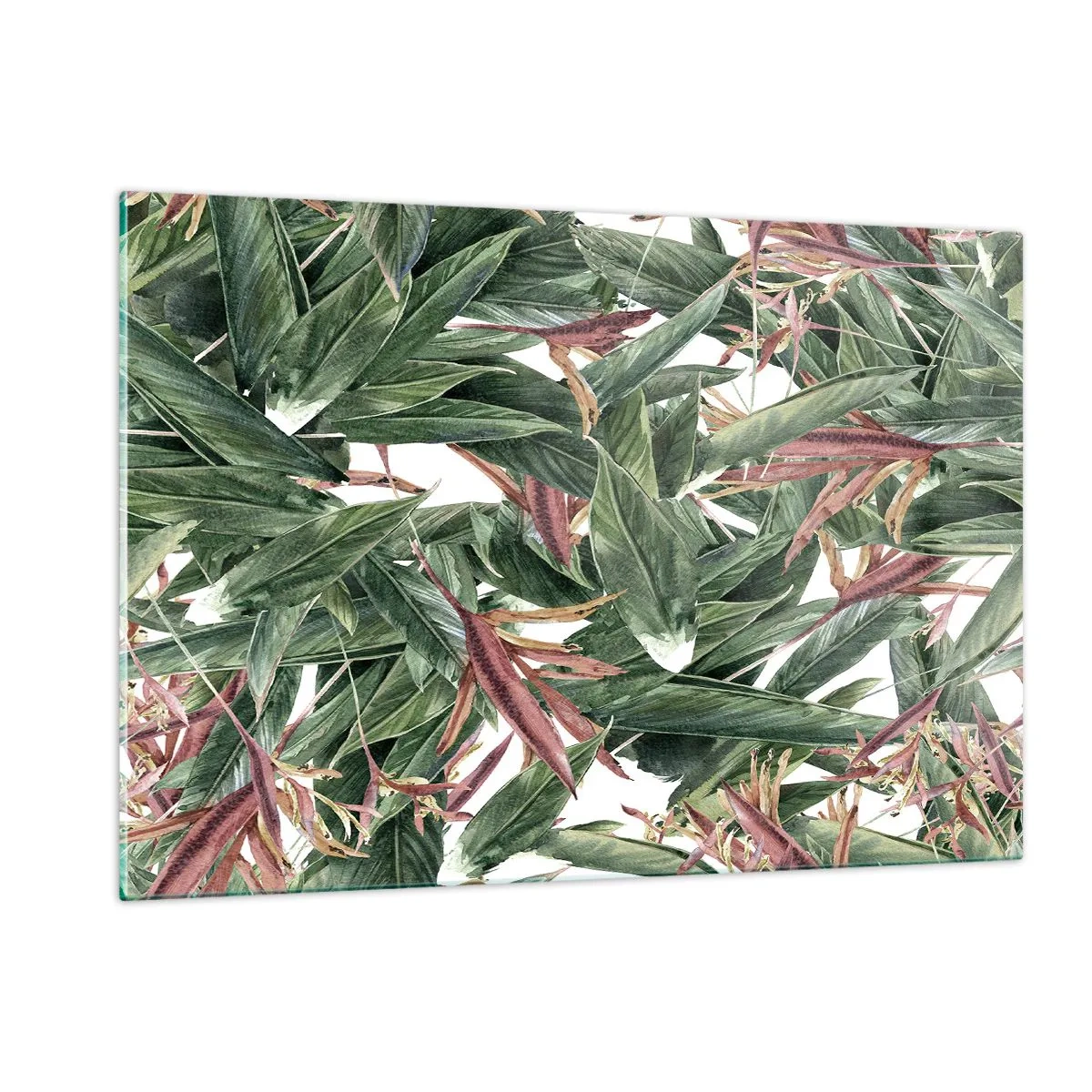 Obraz na skle - Smaragdově-liliové houští - 120x80 cm