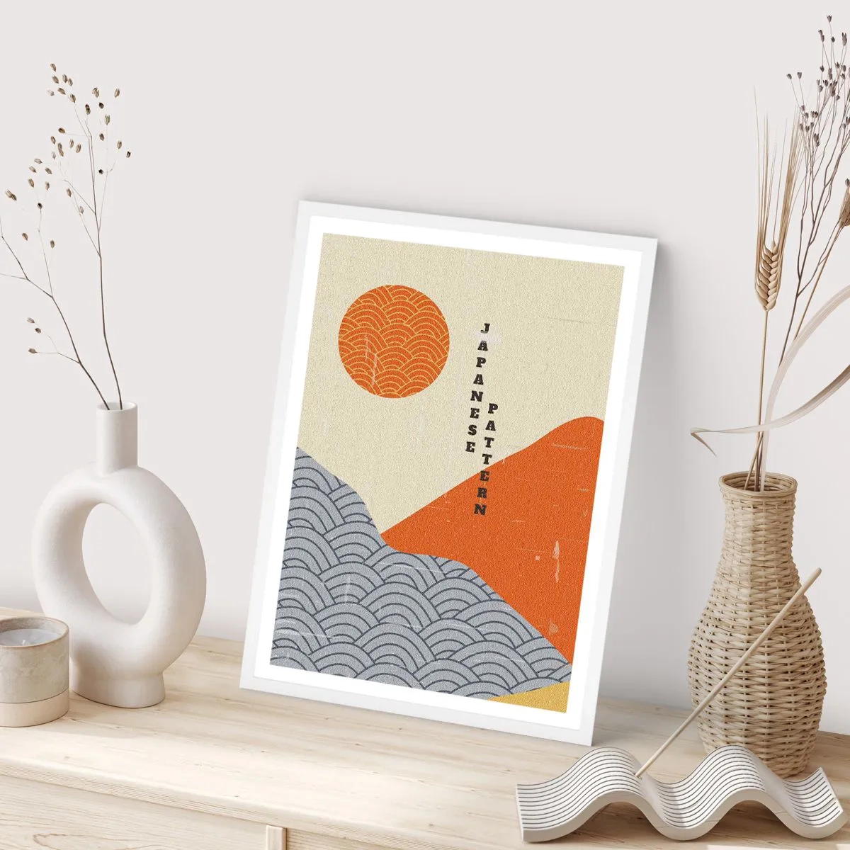 Plakát v bílém rámu - V japonském duchu - 40x50 cm