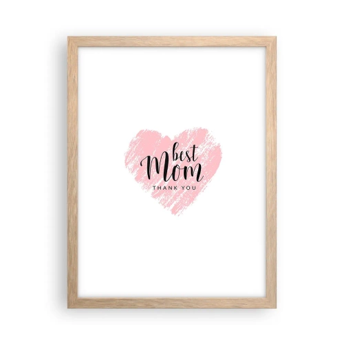 Plakát v rámu světlý dub - Vždy pravá chvíle - 30x40 cm