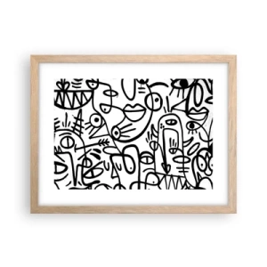 Plakát v rámu světlý dub - Tváře a přeludy - 40x30 cm